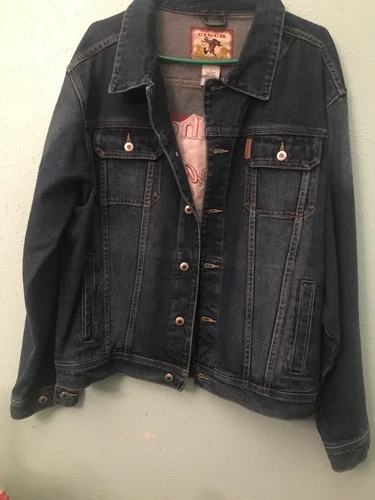 Cinch Mens 100% Cotton Blue Denim Jean Jacket Size L REICHERT CELEBRATION