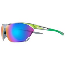 New NIKE DC3407 011 Silver STRATUS E Sunglasses with Turquoise Mirror Lenses