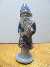 1992 Rowe Pottery Works Salt Glazed Santa Claus 3.5"