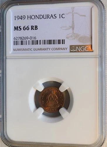 Honduras 1 Centavo 1949 NGC MS 66 RB
