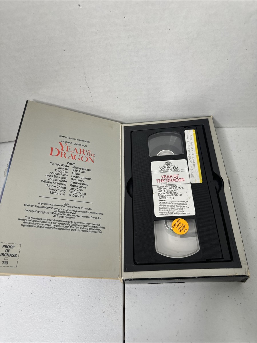 Year of the Dragon VHS Video Tape 1985 1986 MGM VTG Big Book Box