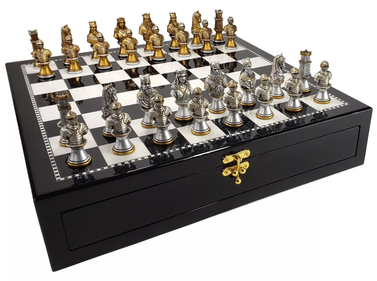 Medieval Luxury Chess Board Professional Game Family Souvenir