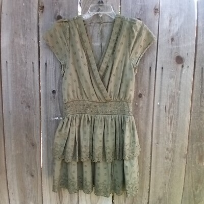american eagle green babydoll dress AE Tiered Babydoll Dress