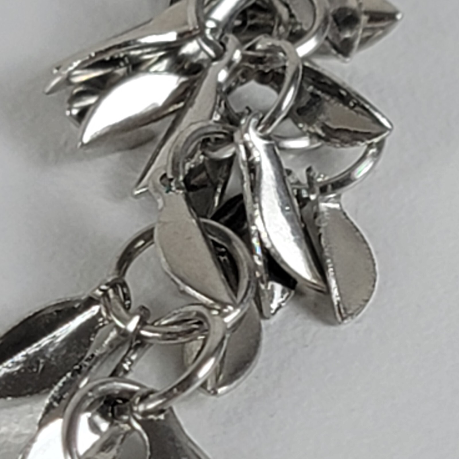 Silver-Tone Leaf Cluster Charm Dangle Earrings La… - image 2