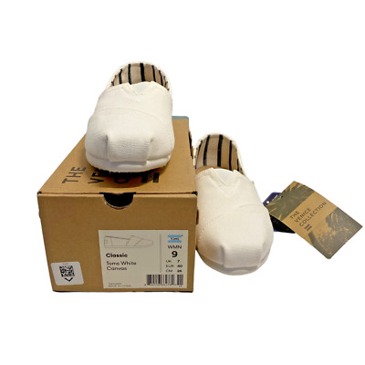 Women's Shoes Toms Classic Toms White Canvas Size 9