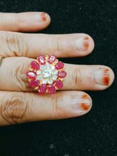 Gold plated CZ AD Rings 1 Piece Fit for All Free Size Indian Bollywood Style