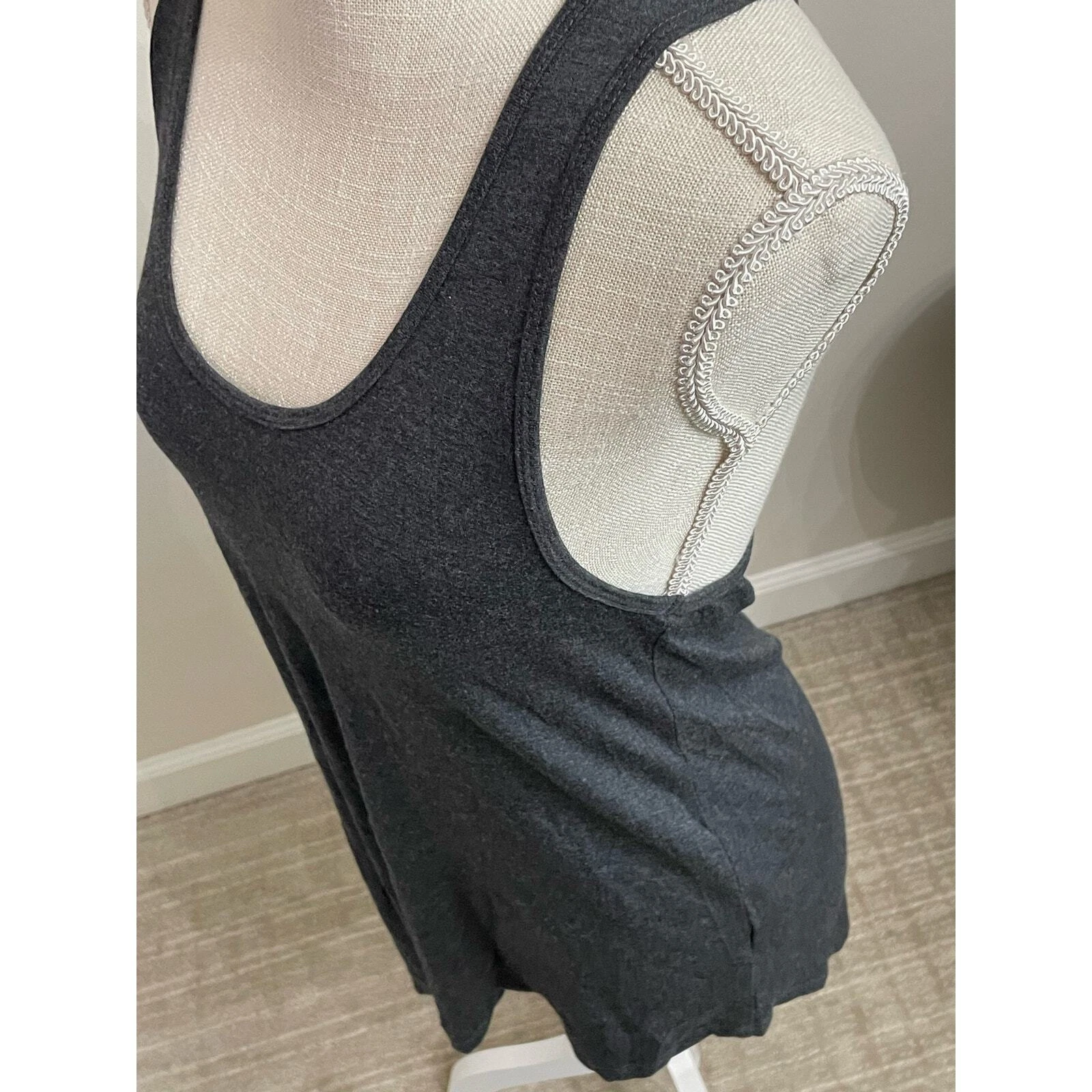 beyond-yoga dark asymmetrical racerback side tie tank-top