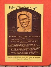 Rube Marquard 🔥🔥🔥Auto HOF Plaque Postcard 🔥🔥🔥