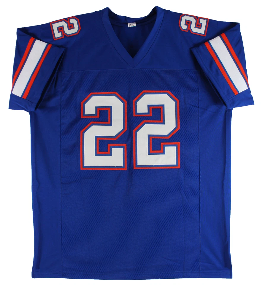 Camiseta Florida Emmitt Smith Auténtica Firmada Azul Autografiada BAS Testigo Foto 3 de 3