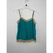 Aerie Camisole Cami Size Medium Teal/Beige Lace