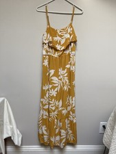 Old Navy Womens Yellow Maxi Spaghetti Strap Sun Dress Medium