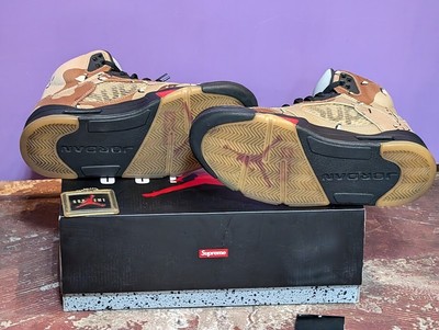 Men 9US Nike Air Jordan 5 Retro Supreme Desert Camo Limited 