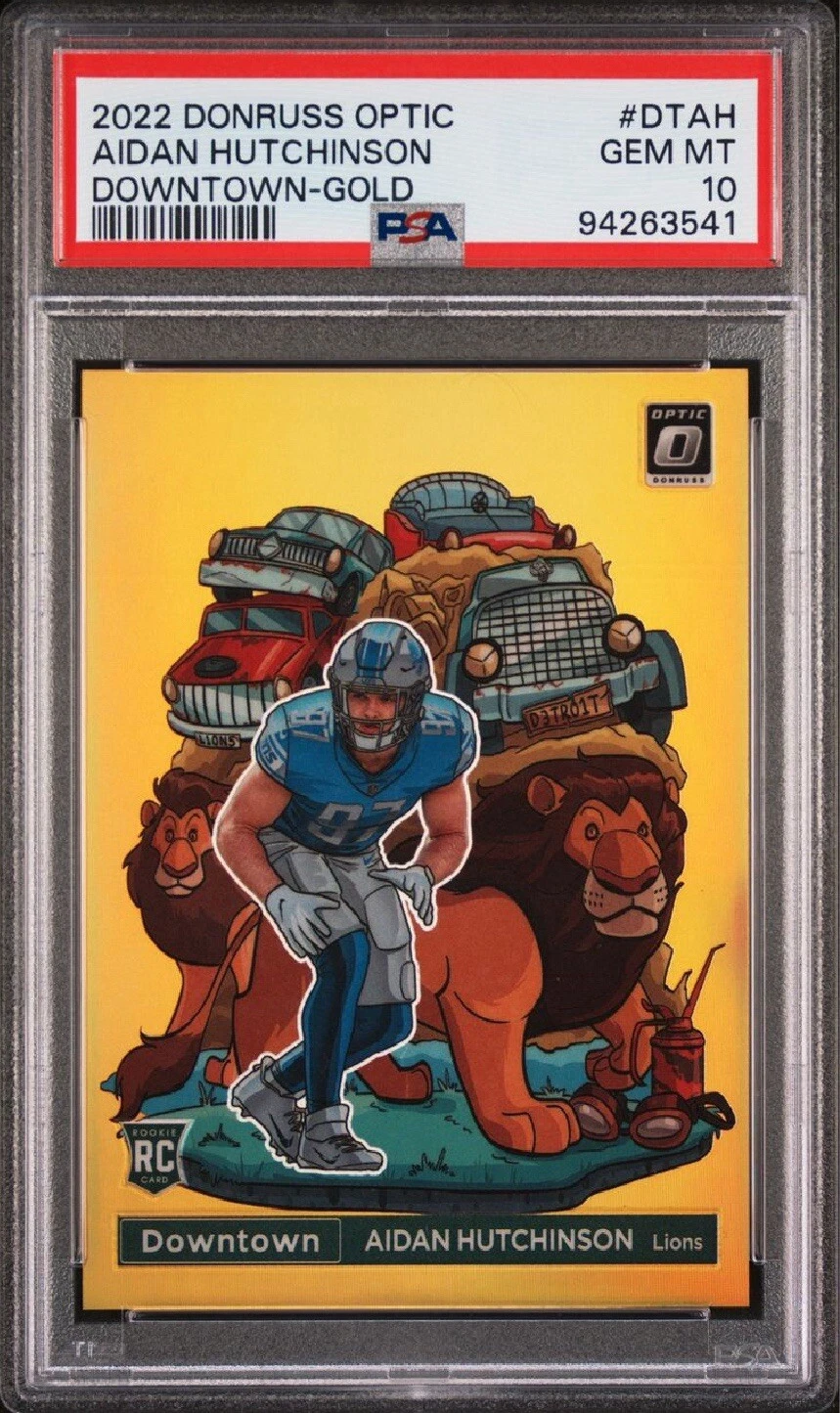 Aidan Hutchinson Panini Donruss Optic Downtown #DTAH Gold