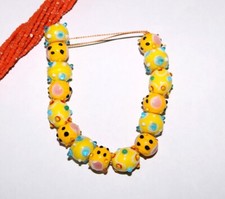 5 Strands Beautiful Lamp work Glass Beads, Fancy Beads for bracelets and jewelry