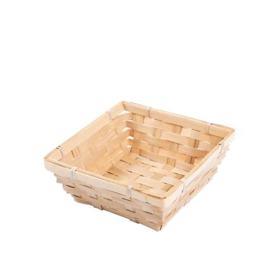 WICKERFIELD Square Bamboo Bread Basket Food Storage Wicker Christmas Hamper Retail Display