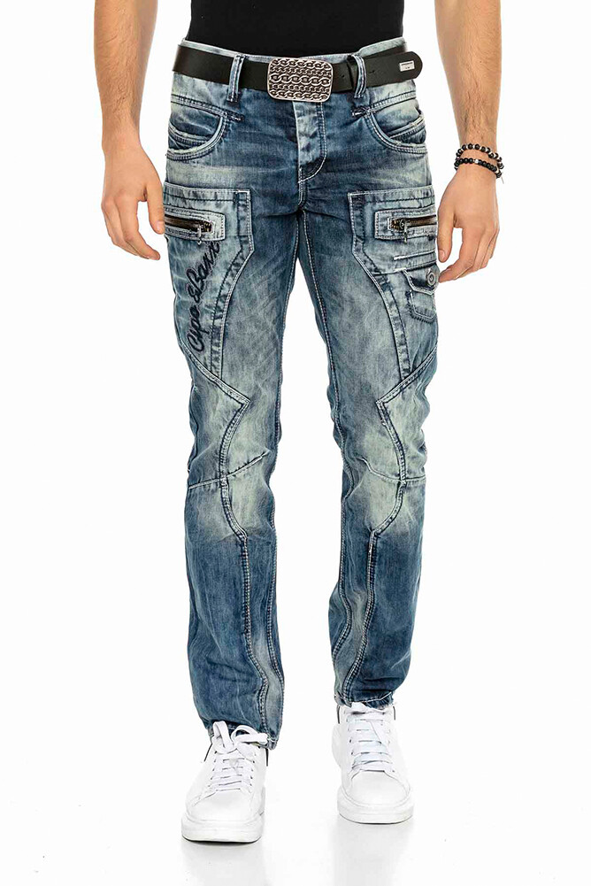 Cipo & Baxx Herren Jeans C-1178 – Straight Leg Jeans Hose, Modern