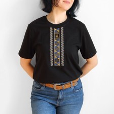 Vyshyvanka Tryzubt-shirt woman, Ukrainian embroidered vyshyvanka cross stitches