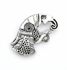 Raben-Fibel der Vendelzeit - links / Wikinger-Brosche, Schmuck aus Bronze