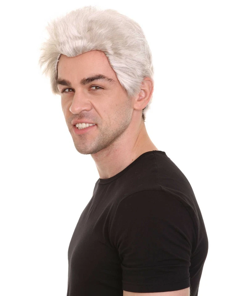 Peluca corta para hombres blanca con cosplay The Terminator fiesta de Halloween HM-1070 Foto 2 de 4