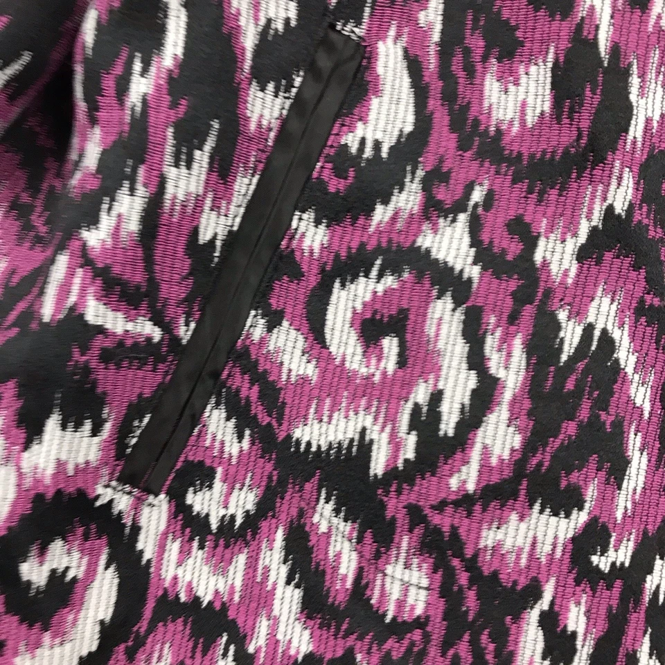 Elementz Jacket Womens Small Black Purple Floral Lined Button Up Blazer - Image 4 of 4