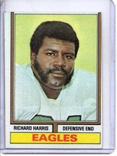 1974 TOPPS #216 RICHARD HARRIS PHILADELPHIA EAGLES (ROOKIE CARD)