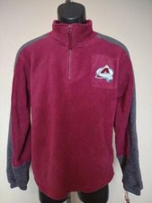 New Colorado Avalanche Youth Size L Large 14/16 Maroon 1/4 Zip Fleece Pullover