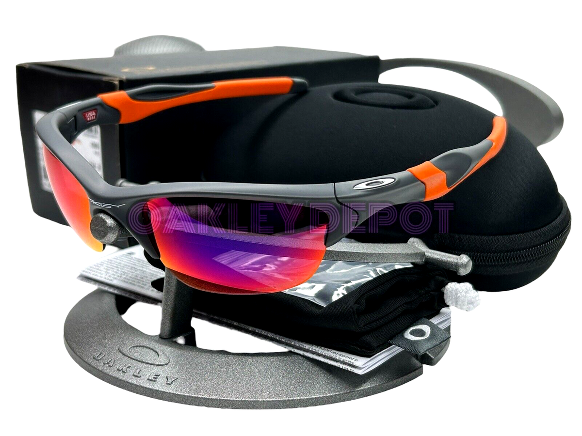 ✓🕶️ OAKLEY HALF JACKET 2.0 09153 MATTE DARK GREY/PRIZM ROAD A