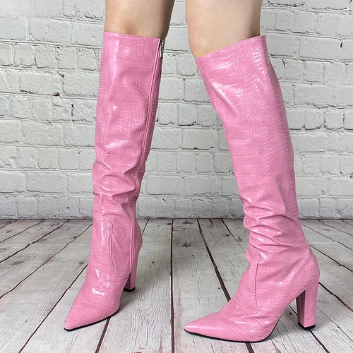 Pink chunky store heel shoes