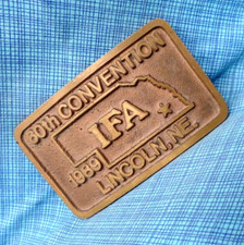 IFA 60th Convention 1989 Lincoln Nebraska Belt Buckle Vintage Brass   .SHY423