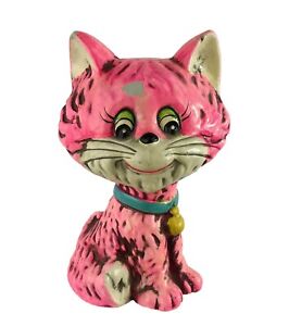 Vintage Chalkware Coin Bank Osl 1966 Japan Pink Cat Ebay