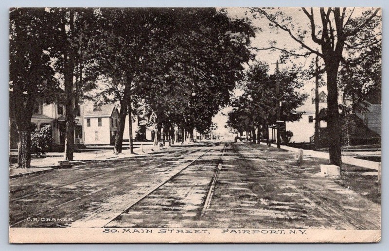 K64/ Fairport New York Postcard c1910 South Main Street Homes 33