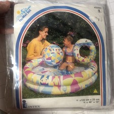 The Wet Set Riviera Pool Set Inflatable Intex 59460 New Sealed 48 x 10 Vintage