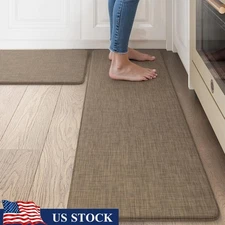 Cushioned Anti Fatigue Kitchen Mats Waterproof Non Skid Comfort Floor Rug 2PCS