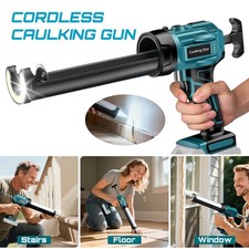 Cordless Caulking Gun with Anti-Drip LED Light,4 Speed for Filling No Battery