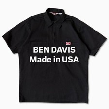 Ben Davis Half Zip Work Shirt Black M Made in USA Japan