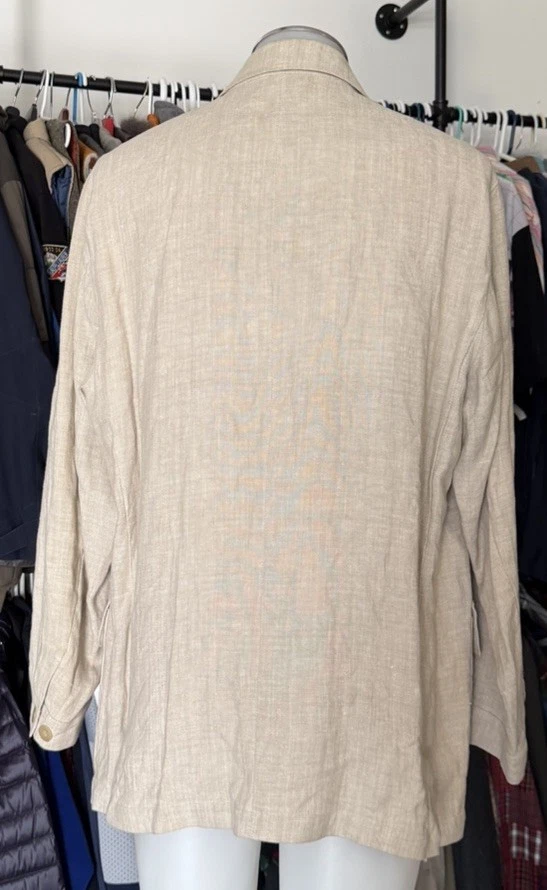 Canali Safari Travel Linen Canvas Jacket Coat 44 R (54 EU) - Image 3 of 4