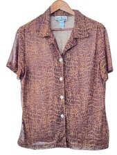 Sheri Martin Newyork Sheer Leopard Print Top 18 Summer Beach Elegant Whimsigoth