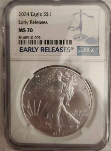 2024 Silver American Eagle Early Releases NGC MS-70 Blue Label
