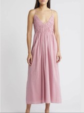 Treasure & Bond Smocked Bodice Strappy Back Cotton Maxi Dress - XL - MSRP $89
