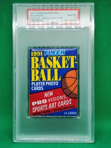 🏀1991 Fleer Basketball Wax Pack🏀 MICHAEL JORDAN A/S TOP ~ PSA 8 NM-MT