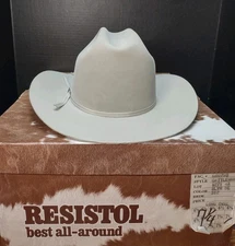 Resistol Cattleman Western Cowboy Hat Long Oval 4X Self Conforming 7 1/4” w Box