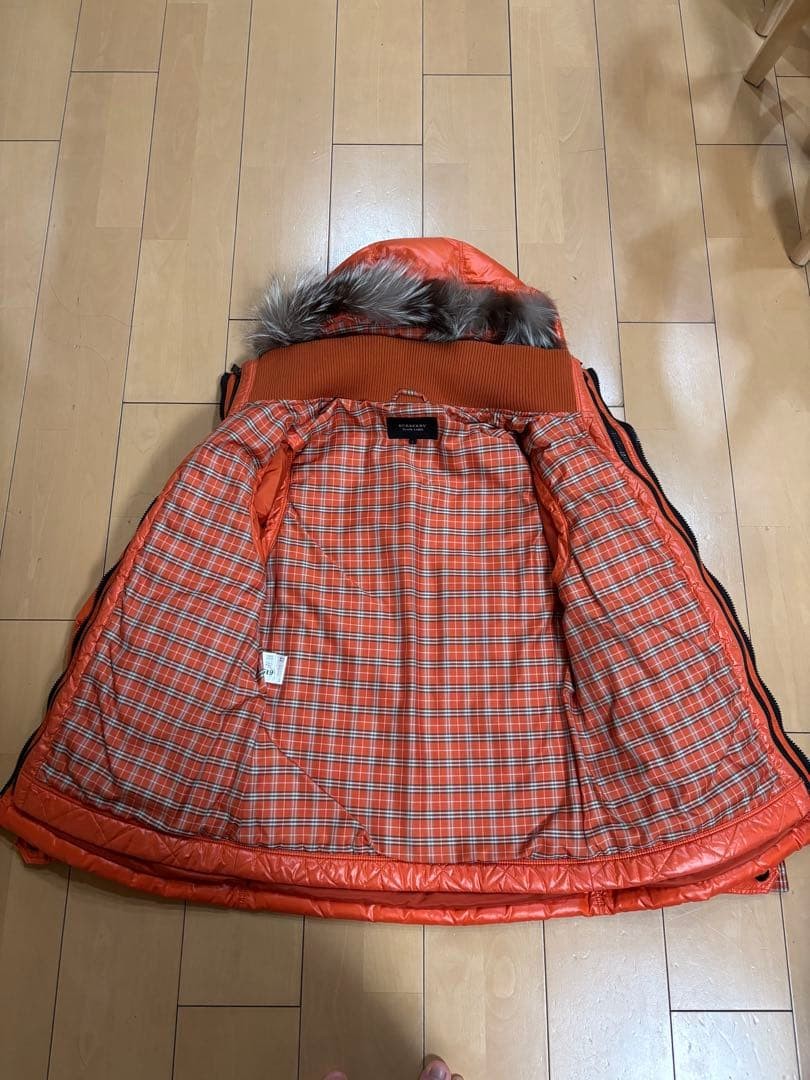 Burberry Men's Down Jacket, Large, Orange thumbnail 2