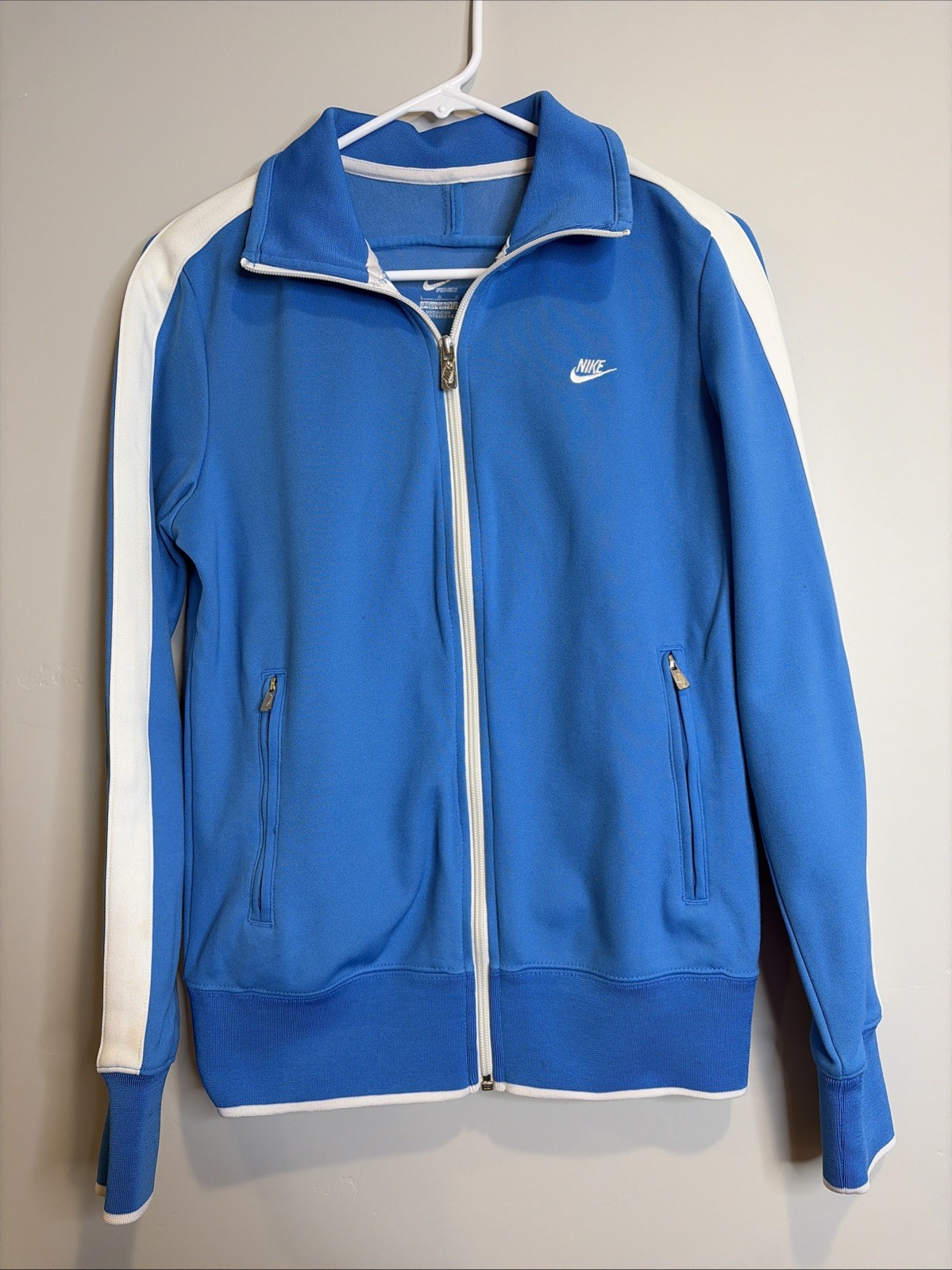 Chaqueta Nike Talla L Para Mujer De Colección Años 90 Ropa Deportiva Cremallera Completa Azul Atlética Abuela