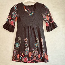 Reborn Floral Print Mini Dress Bell Sleeve Multicolor Bohemian Festival Women