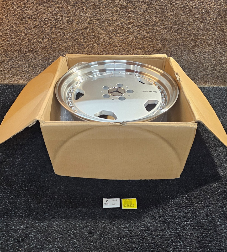 (QTY 1) AMG Monoblock Staggered Machined Silver Wheel Rim 18X8.5 5X112 ...