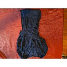 Fashion Nova Dress Womens Small Strapless Ruched Tie Waist Navy Bodycon