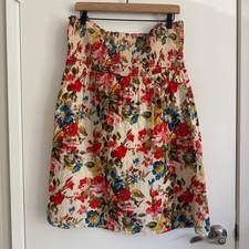 Floral Eyelet 100 Cotton Skirt Size M Feminine Boho Coquette Prairie