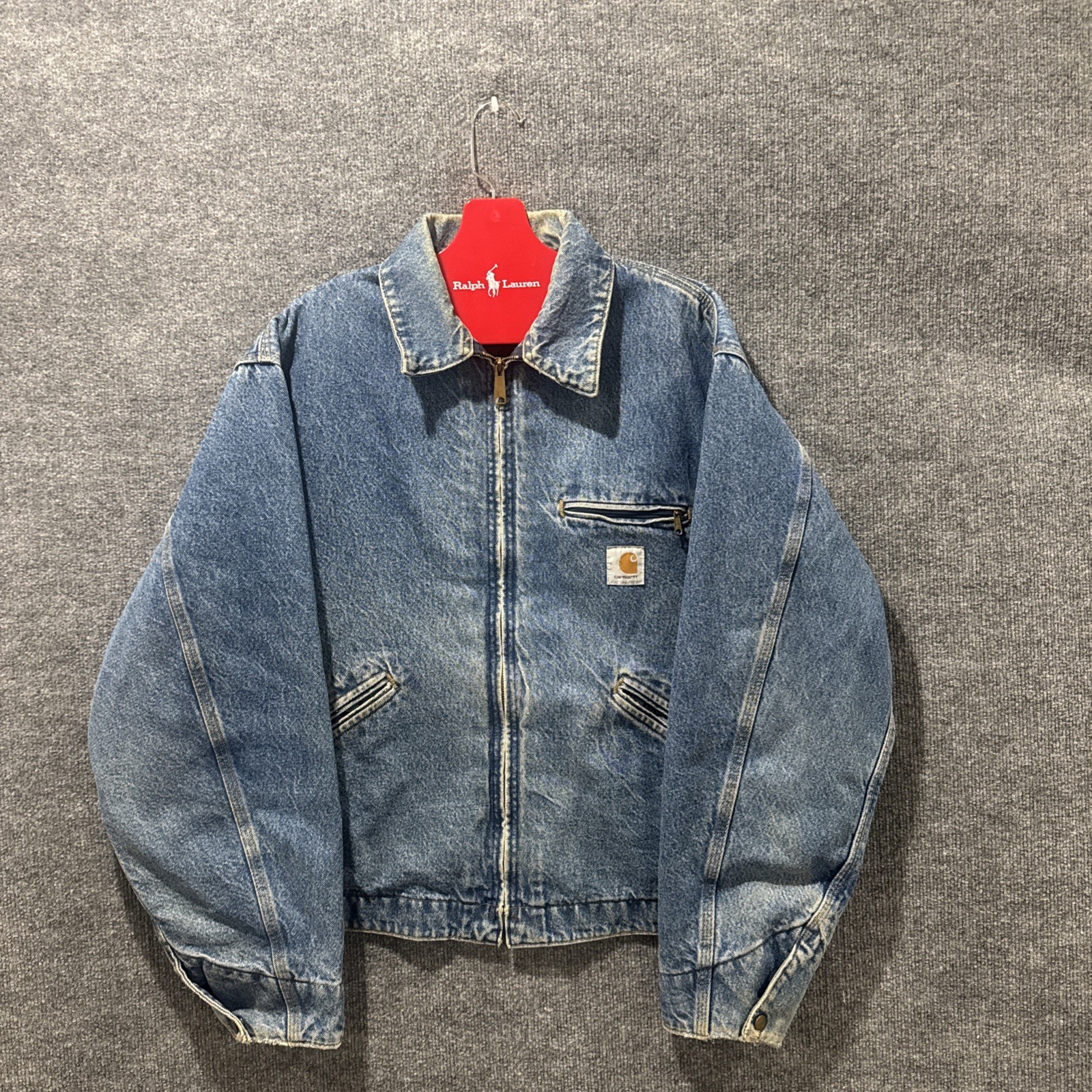 Vintage 90’s Carhartt Denim Detroit J110 DST GRAIL Workwear Zip-Up Jacket Men’s