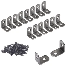 16 Pack 1x1 Inch L Bracket Corner Braces Right Angle Bracket for Wood Shelves