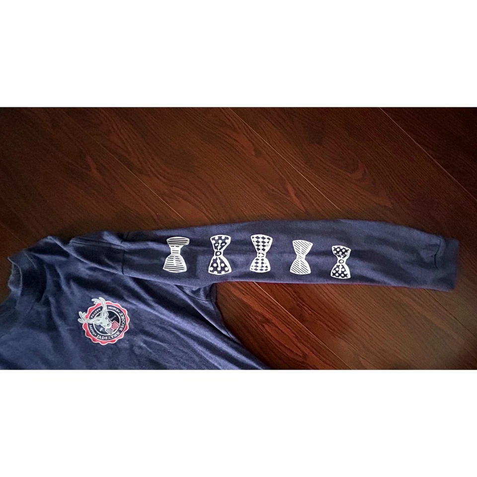 Top Jadelynn Brooke Manga Larga Preppy Gráfico Lazos Azul Mujer L Grande Foto 3 de 4